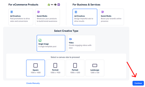 Choosing the ad type for your ad
