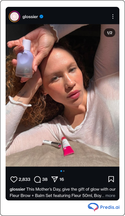 Glossier-USA Carousel Ads with Customer Selfies