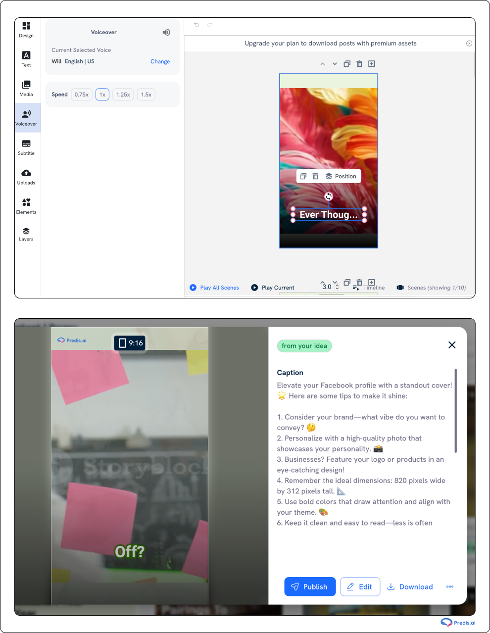 add audio using Predis AI?