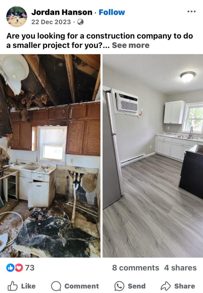 Before & After - Construction Social Media Post