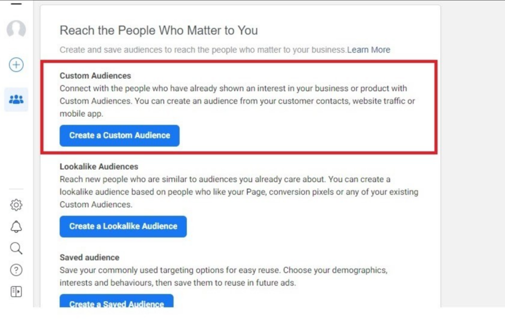 Audiences personnalisées pour recibler les utilisateurs