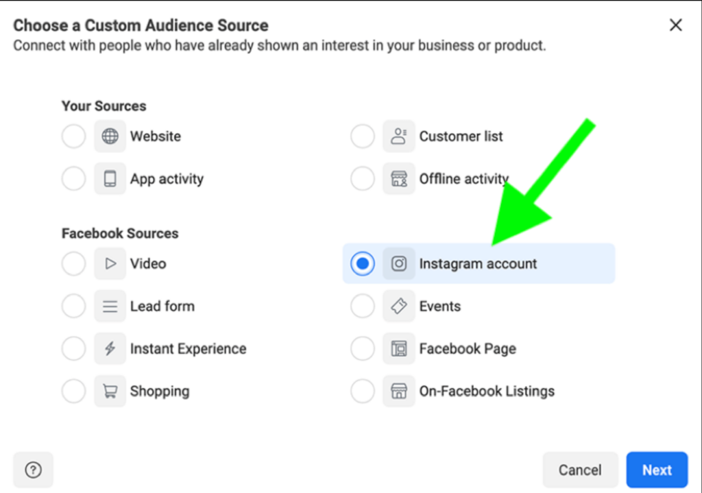 Audiencias similares en los anuncios de Instagram