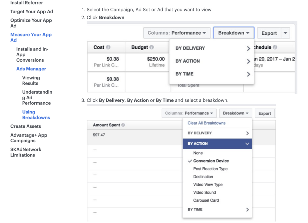 Fallo en el administrador de anuncios de Facebook