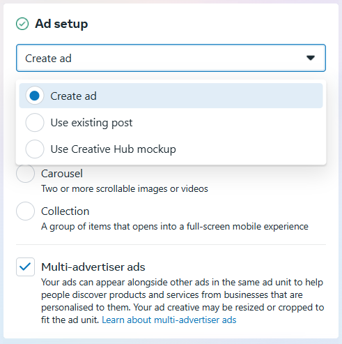 Using an existing post as a Facebook ad
