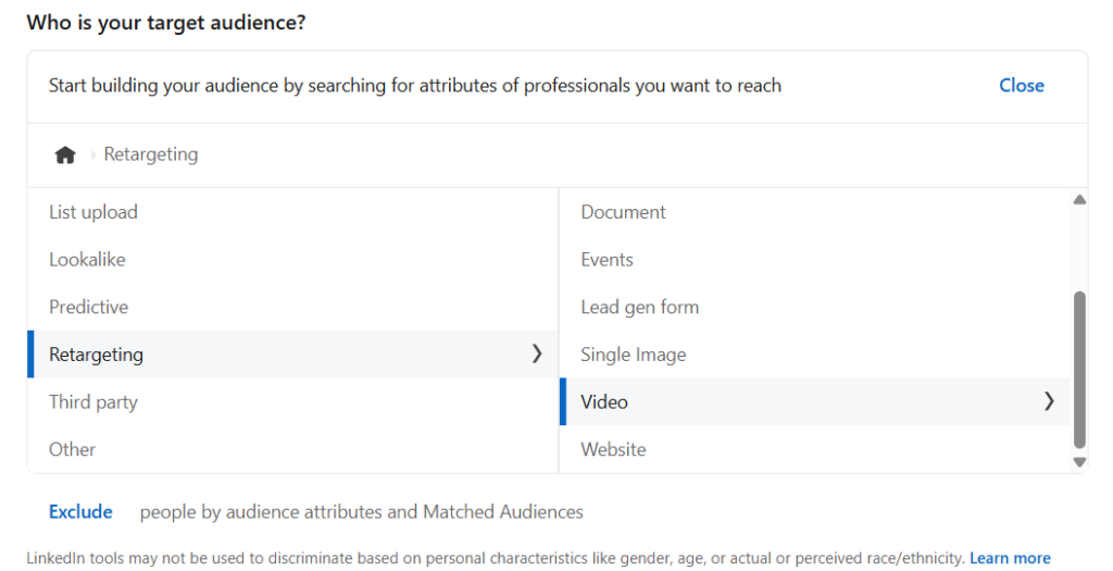 Choosing the target audience and making it the matched audience