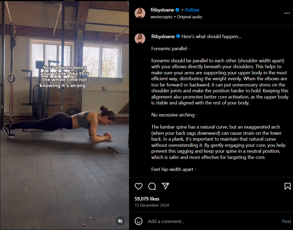 Posture correction content for Instagram reel ideas