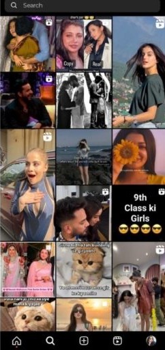 Browse through the Instagram Explore tab to discover new content.