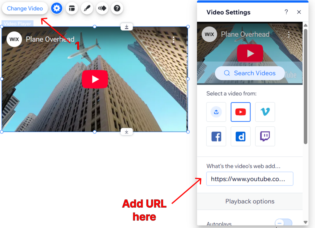 Embedding a video in Wix