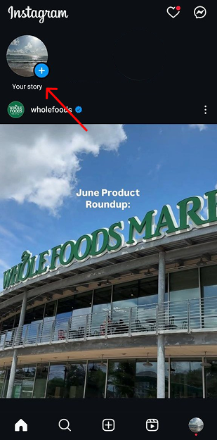 Making a story in Instagram
