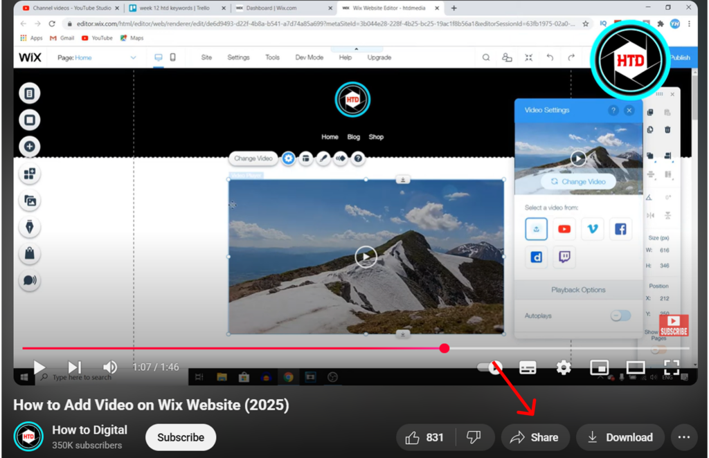Finding embed code in Youtube video