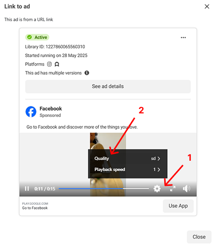 Changing video quality to HD