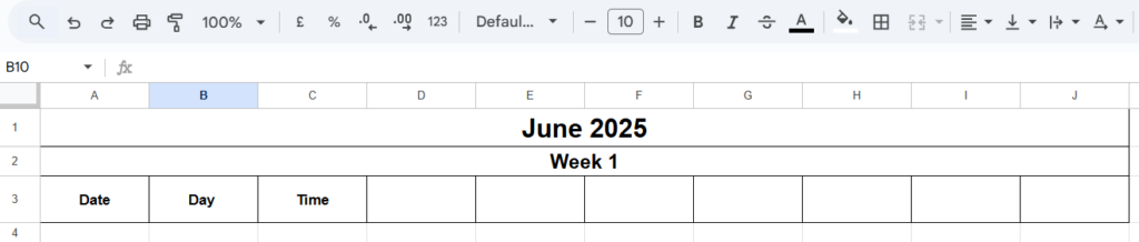 Adding day, date and time to social media calendar