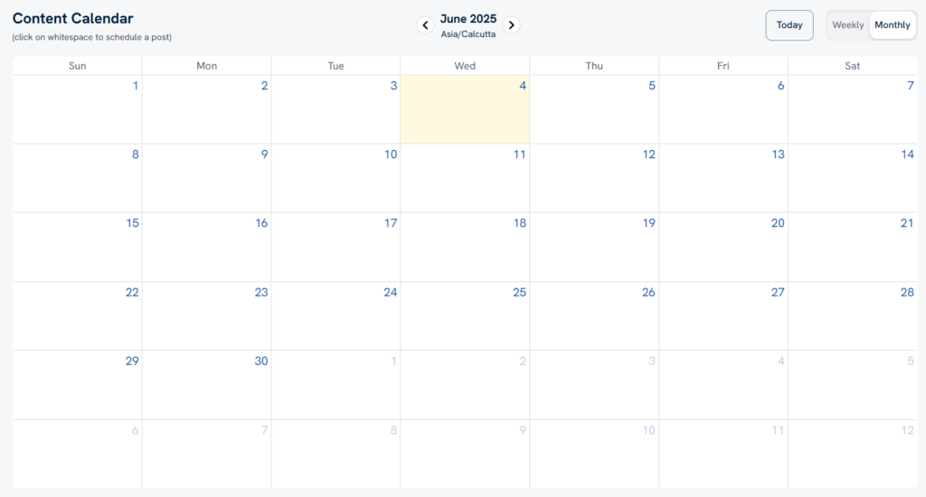 Predis AI's social media calendar