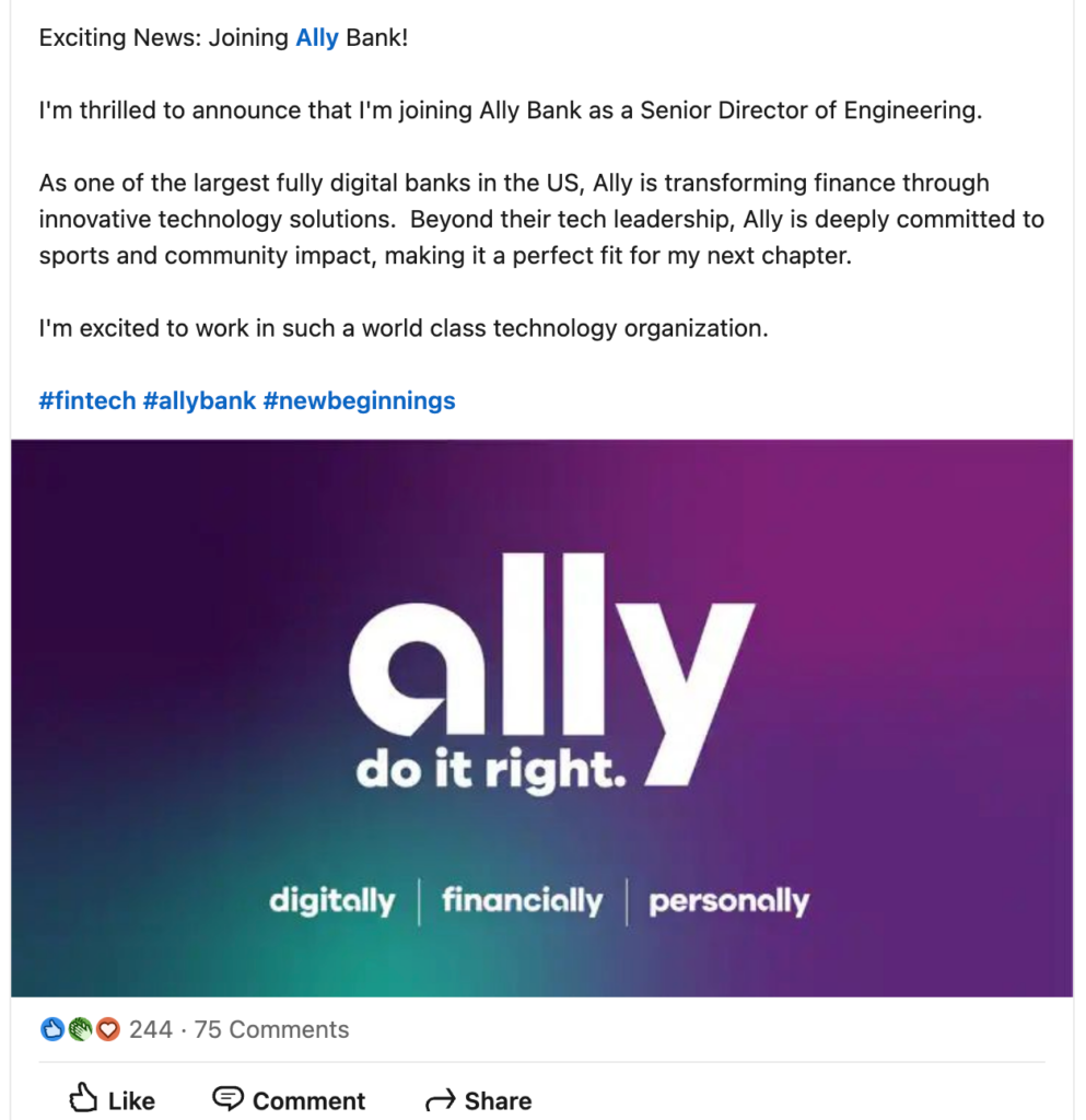 5. Ally Bank – Sraith Facebook “Déan é i gCeart”