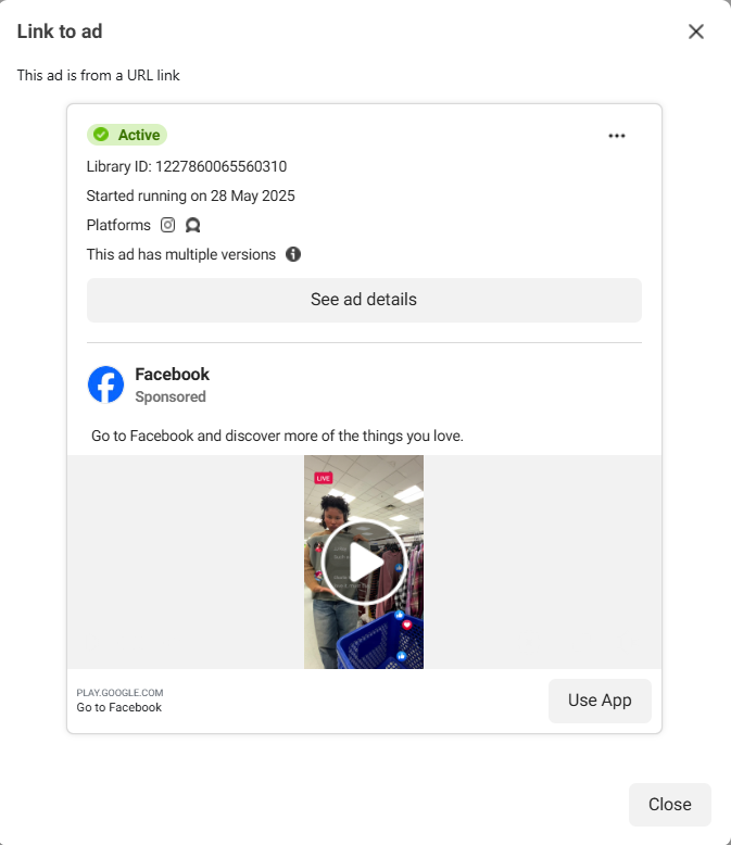 Isolating ads in Facebook ad manager