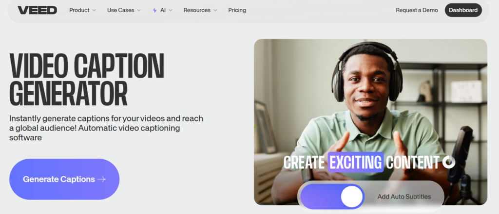 Veed IO home page