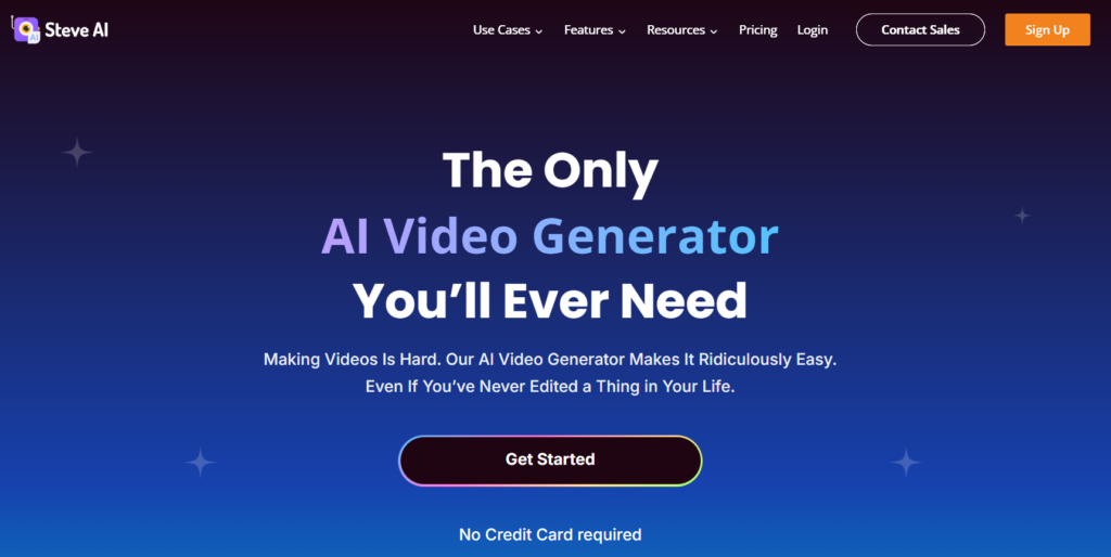 Steve AI Home page