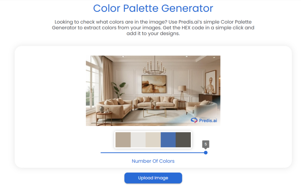 Predis AI's color palette generator