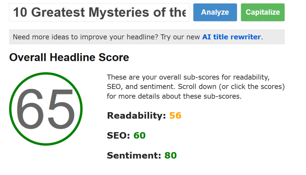 Title score provided by Capitalize My title tool