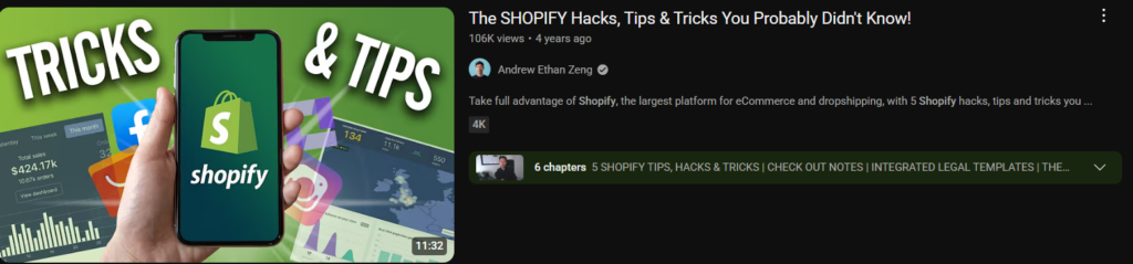 Frontloading keywords in YouTube title example