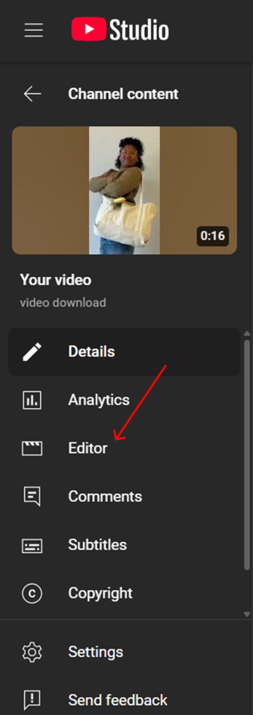 Editing a video in YouTube Studio