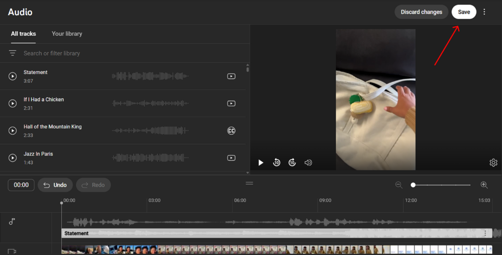 Saving the edited YouTube shorts