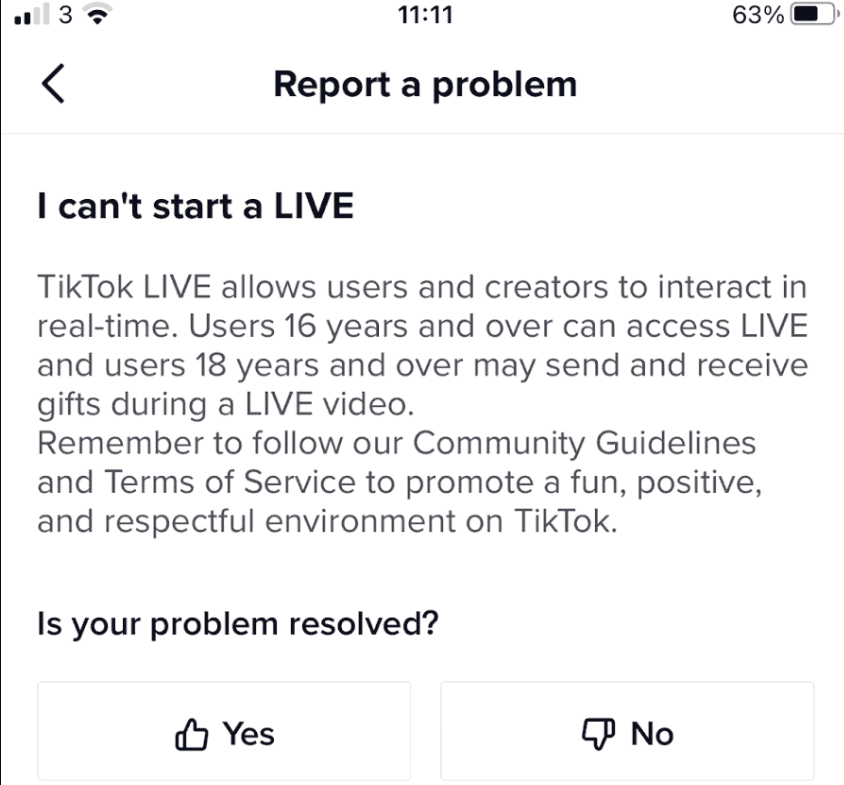 Requisitos previos y condiciones para TikTok Live