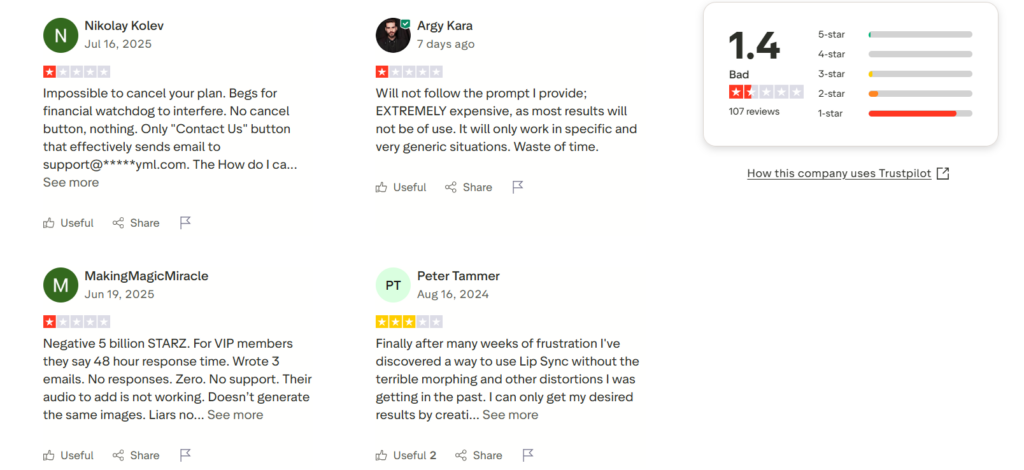 Runway ML bad reviews