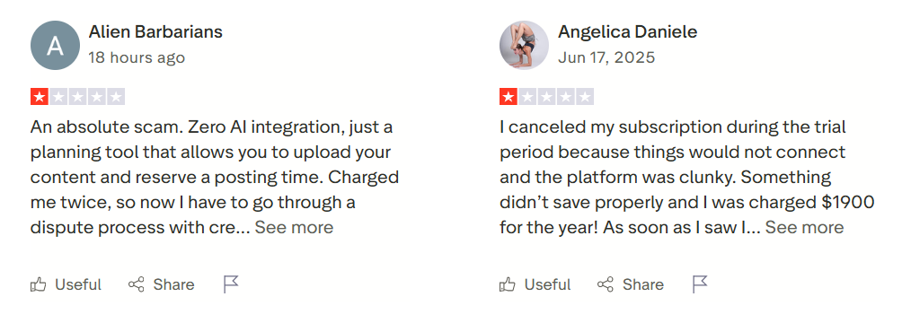 Ocoya getting bad reviews on their billing issues and imposing additional charges on their customers