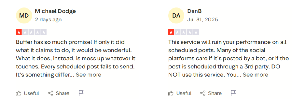 Buffer's social media creators scheduled posts were found to be faulty by users