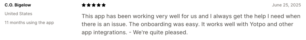 Bewertungen von Gorgias auf Shopify