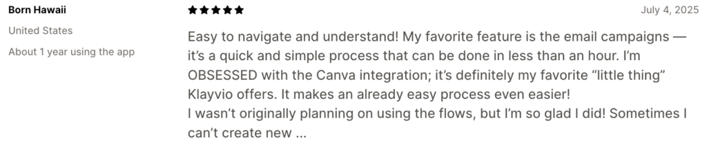 Klaviyo-Bewertungen auf Shopify