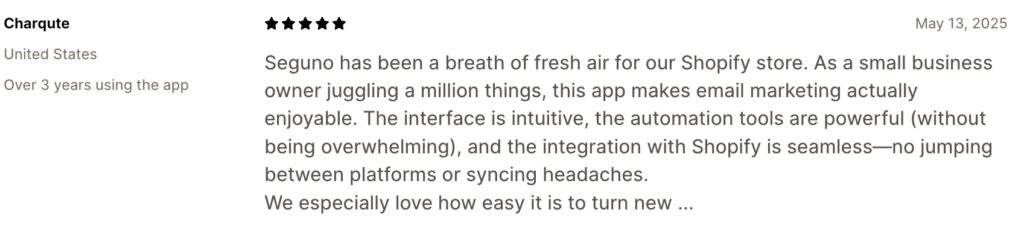 Seguno shopify reviews