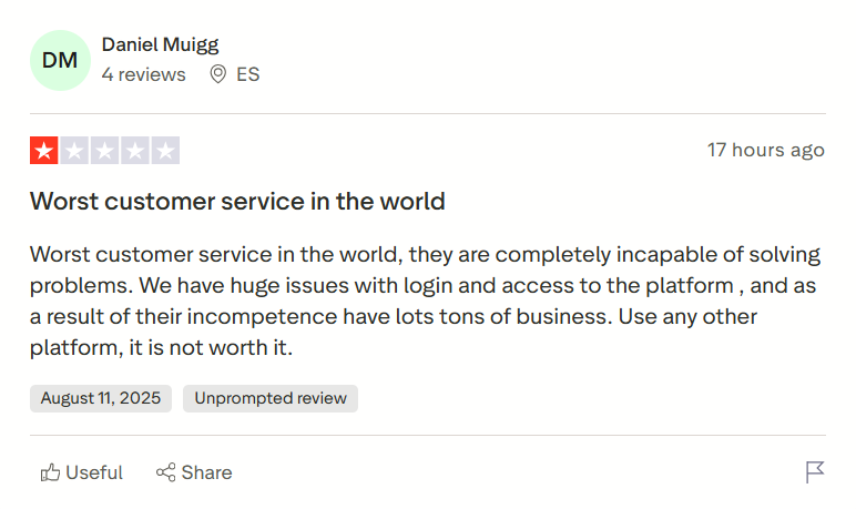 Hubspot's customer service was reported to have deteriorated over time.
