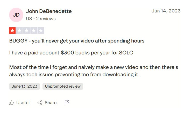 Wistia was reported to have lots of bugs and downloading videos from them was mentioned by many users to be a hassle