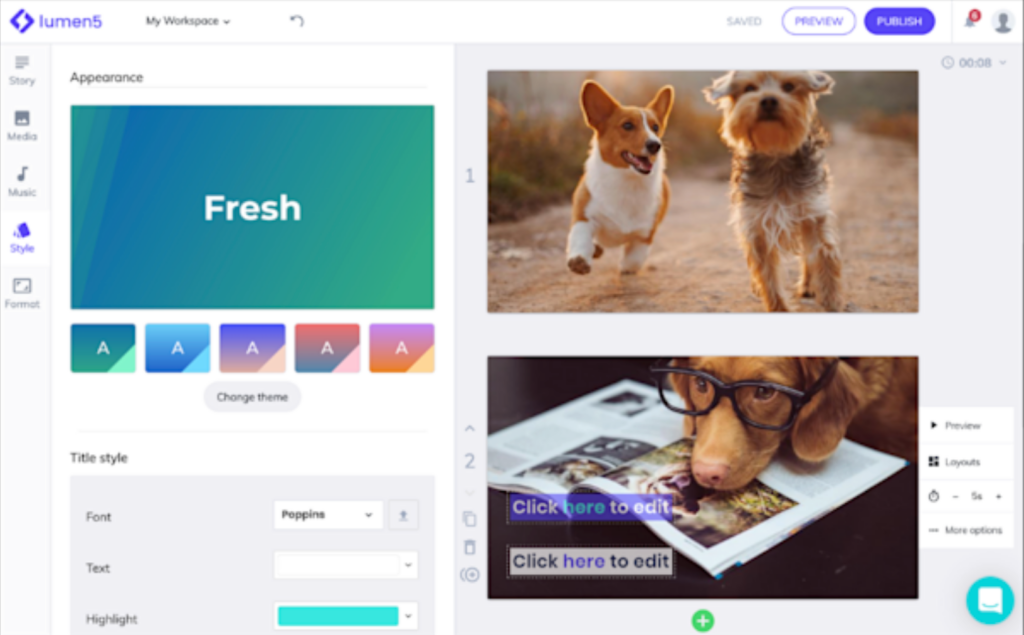 2. Lumen5: Zaj Dab Neeg Simplified nrog Dynamic Kov