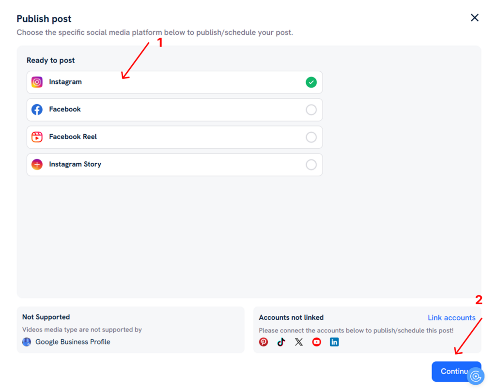 Picking the platform for it to be posted on