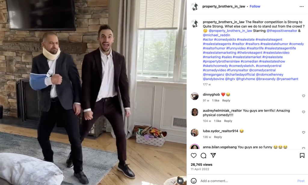 Smieklīgs radošs nekustamā īpašuma video piemērs