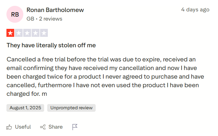 Adobe user complaining that they were charged for a product that they never purchased