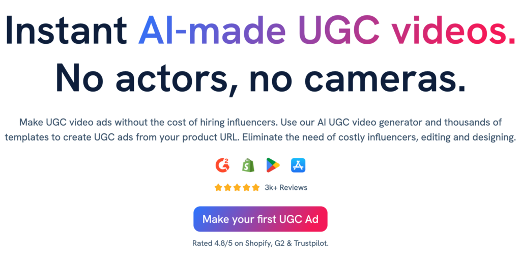 UGC-produkter annoncer med AI