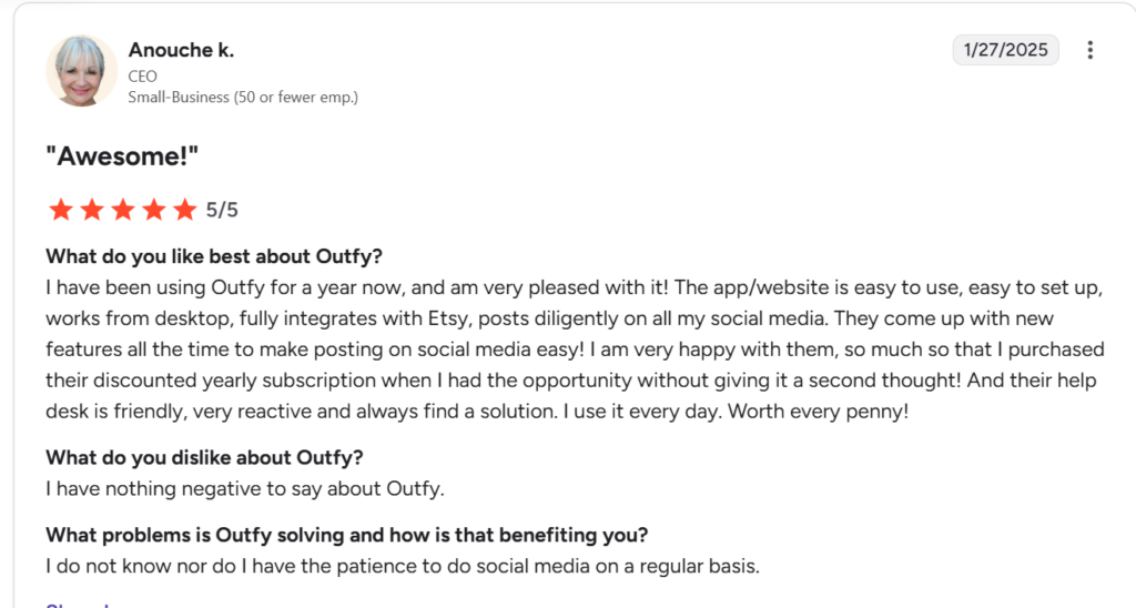 Review of the tool Outfy