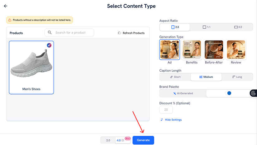 Making a product post with Predis AI