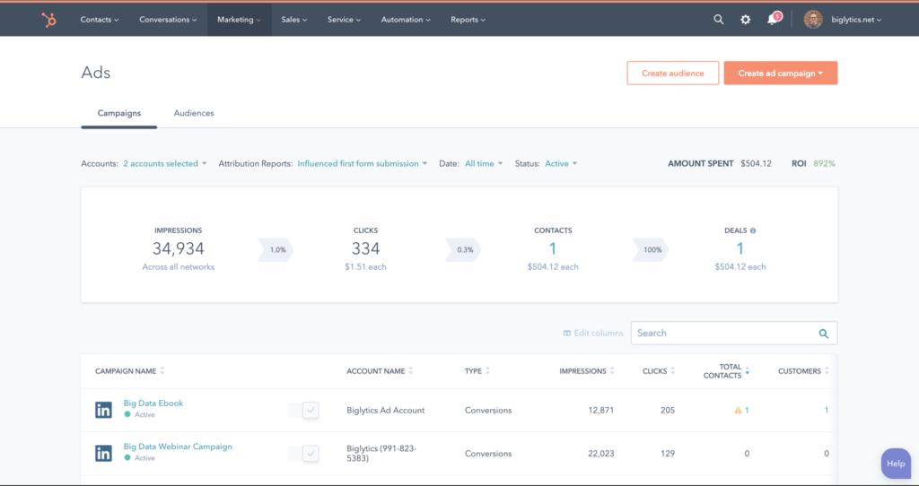 Hubshot- sesebelisoa se molemohali sa papatso ea LinkedIn