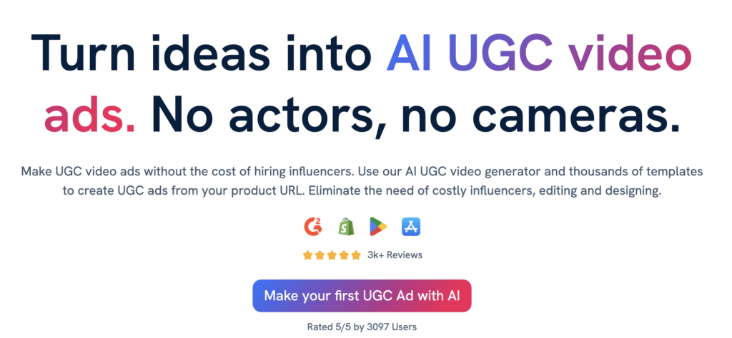 Predis AI UGC video veidotājs