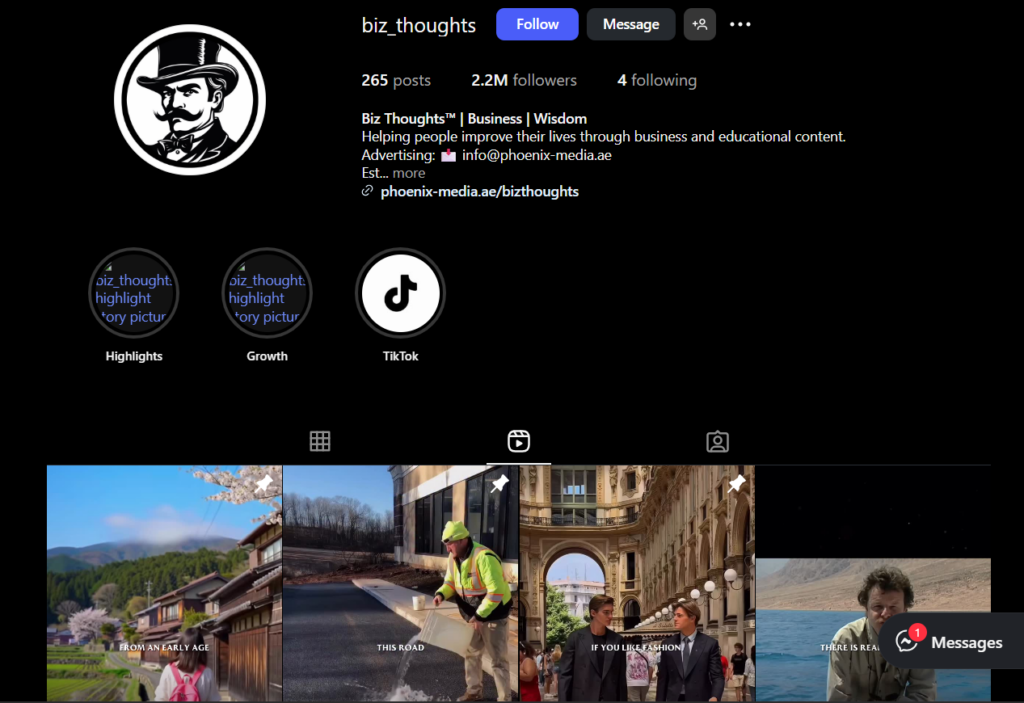 biz thoughts Instagram page