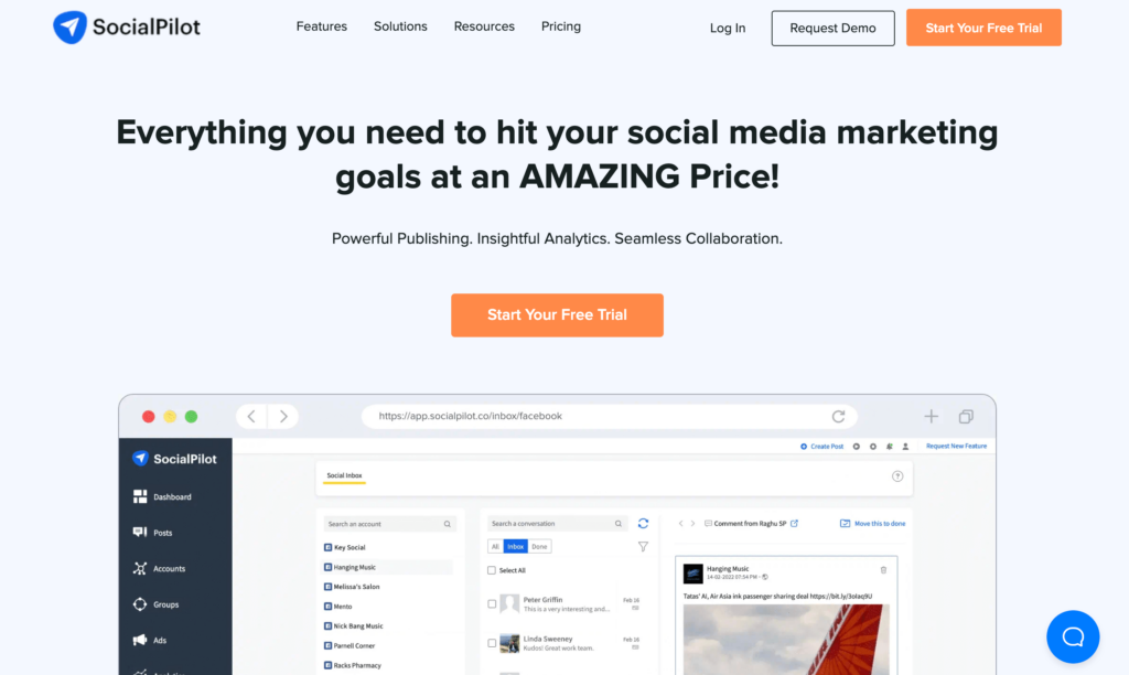 SocialPilot Homepage
