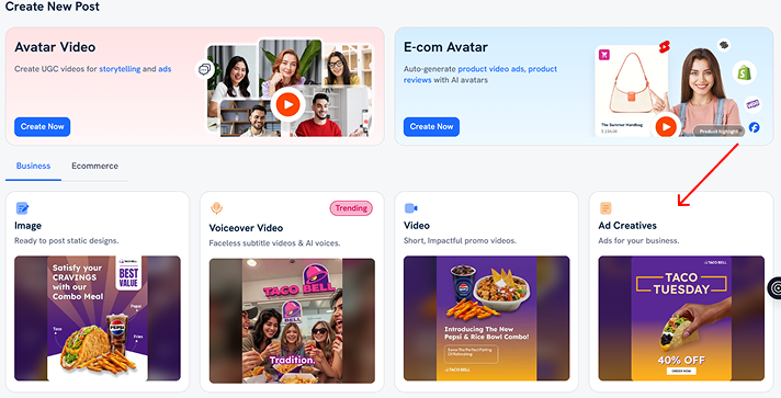 Making ad creatives with Predis AI