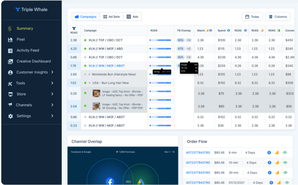 Triple Whale Dashboard