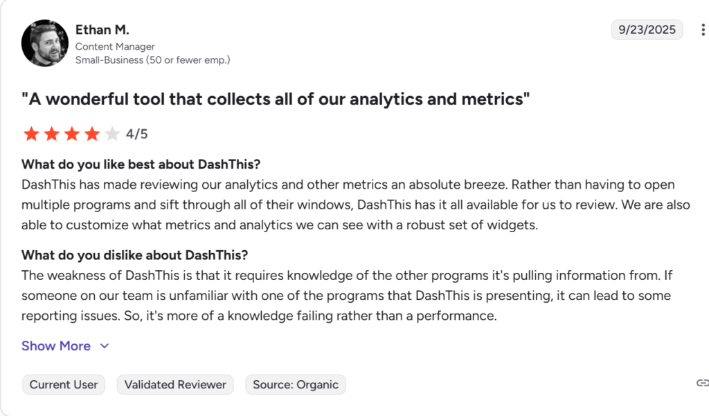 Review of the Tool DashThis