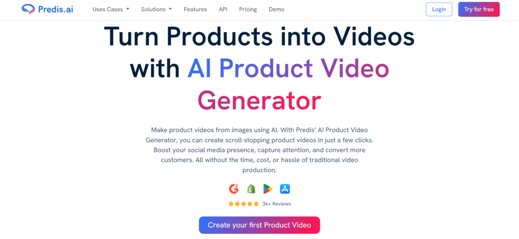 Predis AI product video maker tool